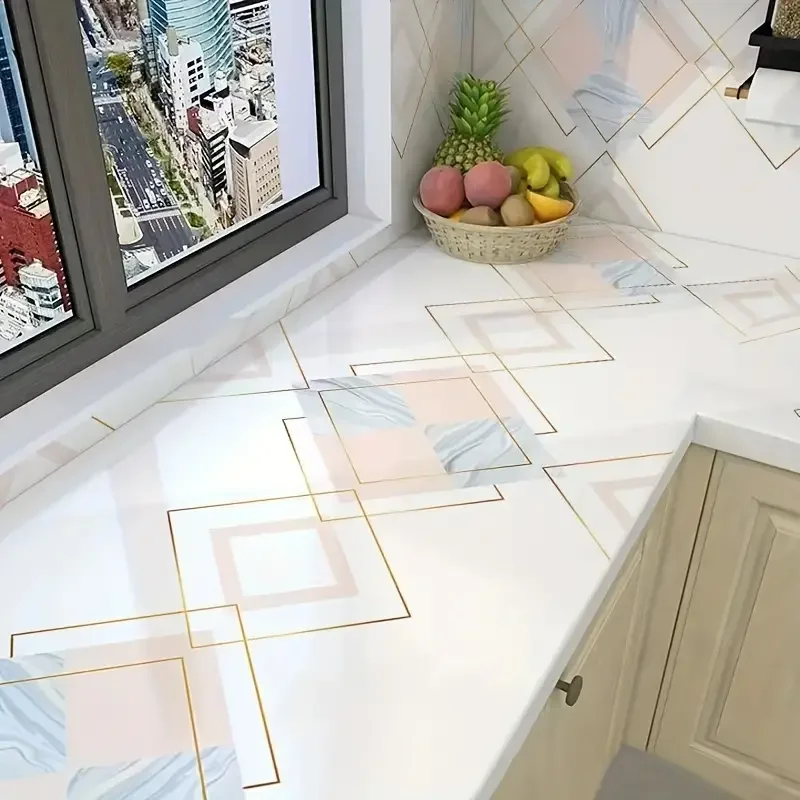 Kitchen Oil Proof Film Stove Waterproof And Moisture-Proof Wallpaper Countertop Self-Adhesive Cabinet Kitchen Accessorie Sticker
