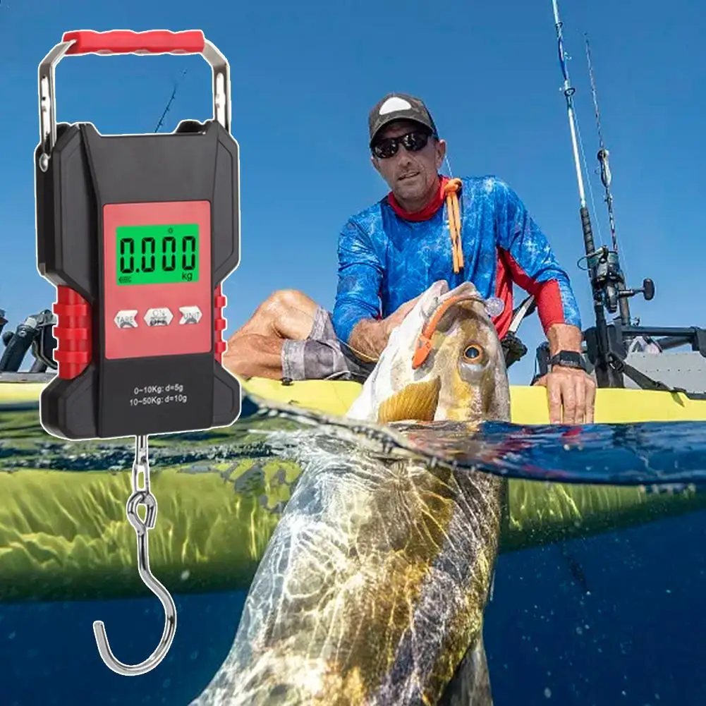 Portable Waterproof Fishing Scale Digital Recharged Hanging Hook Scales For Courier Luggage Home Weighing 50kg 1.5M Tape