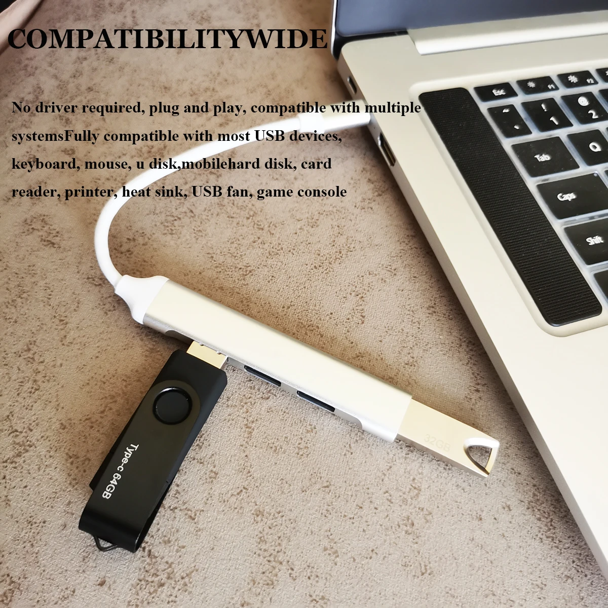 Aluminum Alloy Splitter Multi-function One Drag Four Hubs Hub Expander High-speed Computer Multi Interface Dock