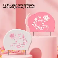 Swimming Beanie Hat Floral Print Women's Swimming Hat with Elastic Silicon for Ear Waterproof Sports for Girls Adults 1