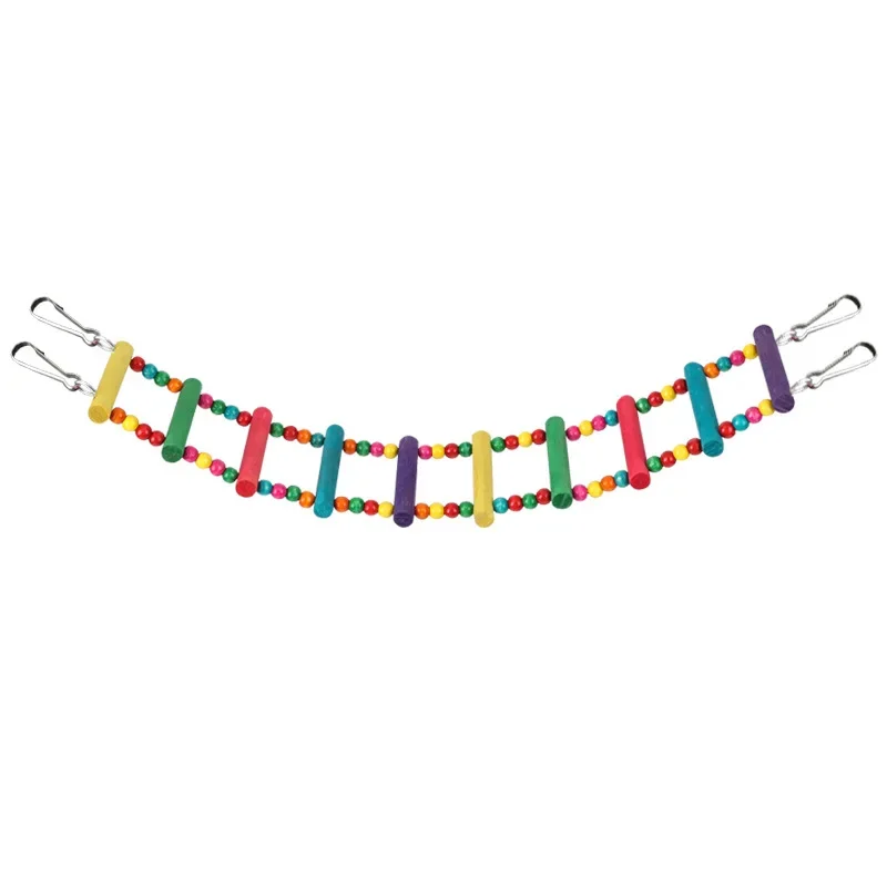 Birds Pets Parrots Ladders Climbing Toy Hanging Colorful Balls Natural Wood Chew Toys Swing Bridge parrot toy,bird toy,bird swing toy
