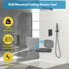 Foldable Wall Mounted Shower Chair 400lbs Capacity Space Saving Bathroom Seat 4