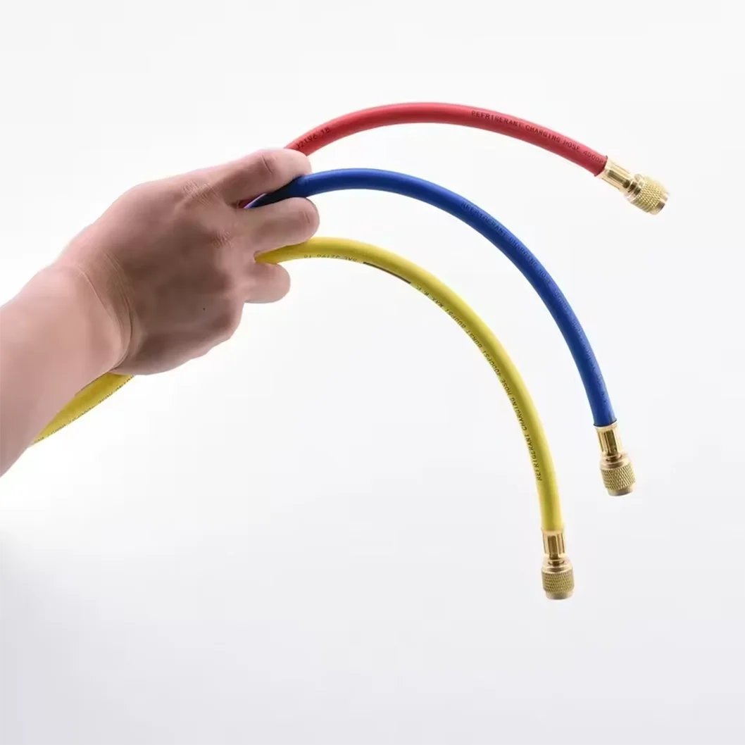 3000psi A/C Charging Hose Tube Kit Hose Low Loss Fittings for R134A R12 R22 Refr