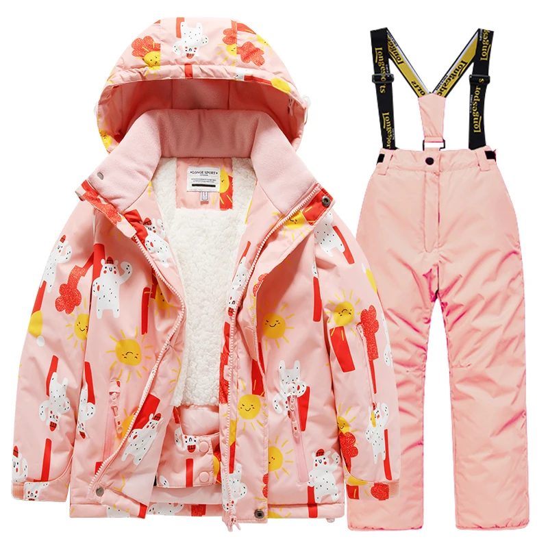 Children Skiing Suit Boys and Girls Thick Warm Waterproof Windproof