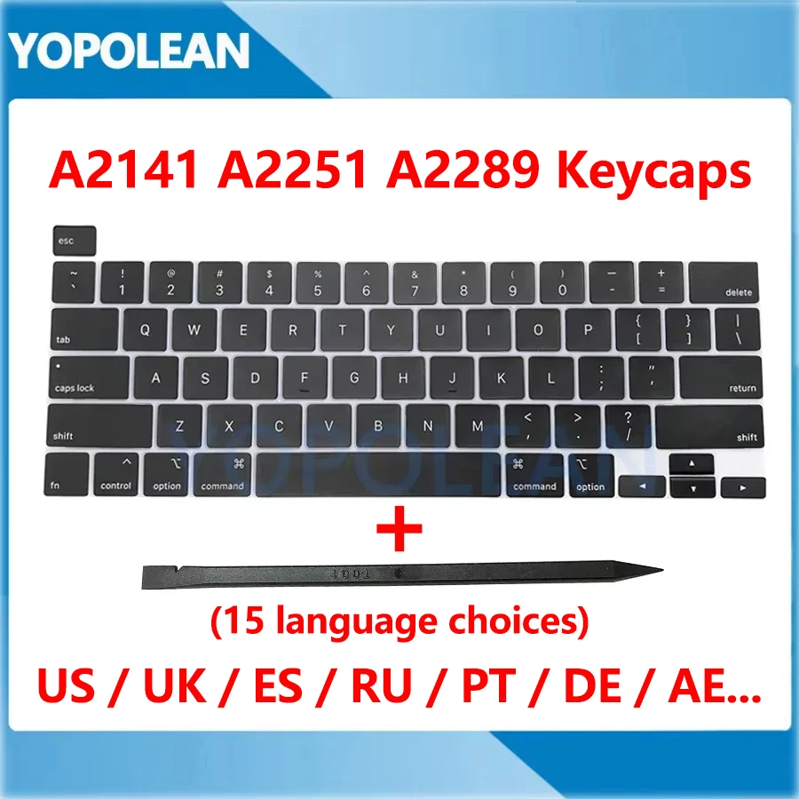 새로운 A2251 A2289 A2141 키캡 키 Macbook Pro Retina 13인치 16인치 A2141 키캡 미국 영국 스페인 프랑스..
