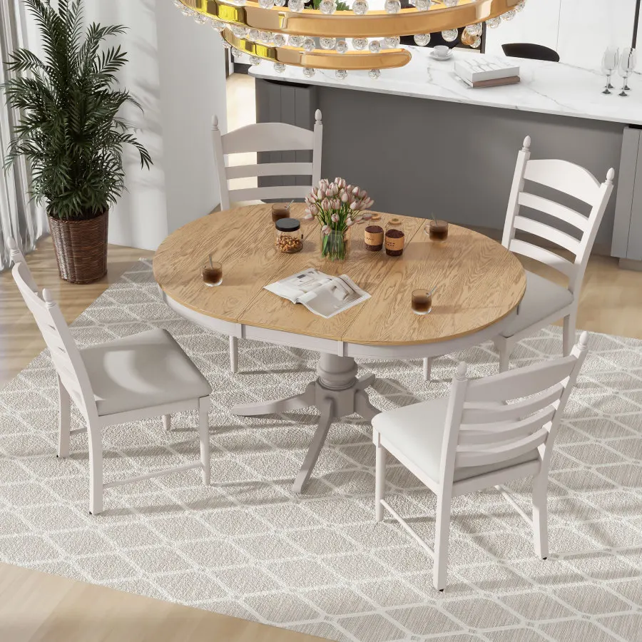 Set tavolo da pranzo funzionale retrò in pezzi dal Design retrò