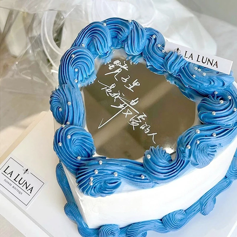 Plateau à disque à gâteau en acrylique, grand miroir rond, or Rose argent,  décorations de Dessert d'anniversaire et de mariage à faire soi-même