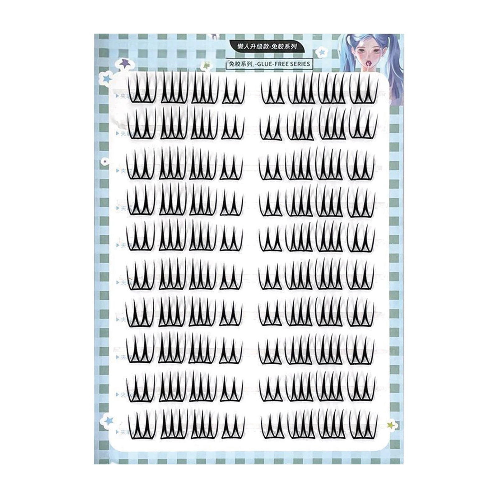 DIY 패션 속눈썹 연장 글루 프리 한국 스타일 걸 그룹 속눈썹 세그먼트형 내추럴 롱 인조 속눈썹 셀프 스티킹 속눈썹