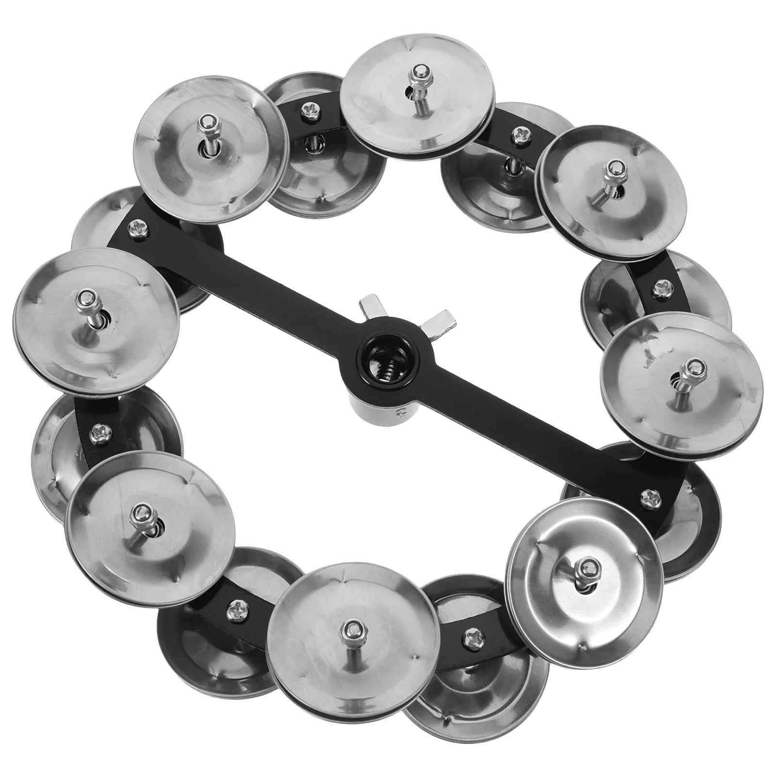 

Drum Cymbal Tambourine Double Row Hi-hat Ring Bell Abs for Accessories Supply Parts