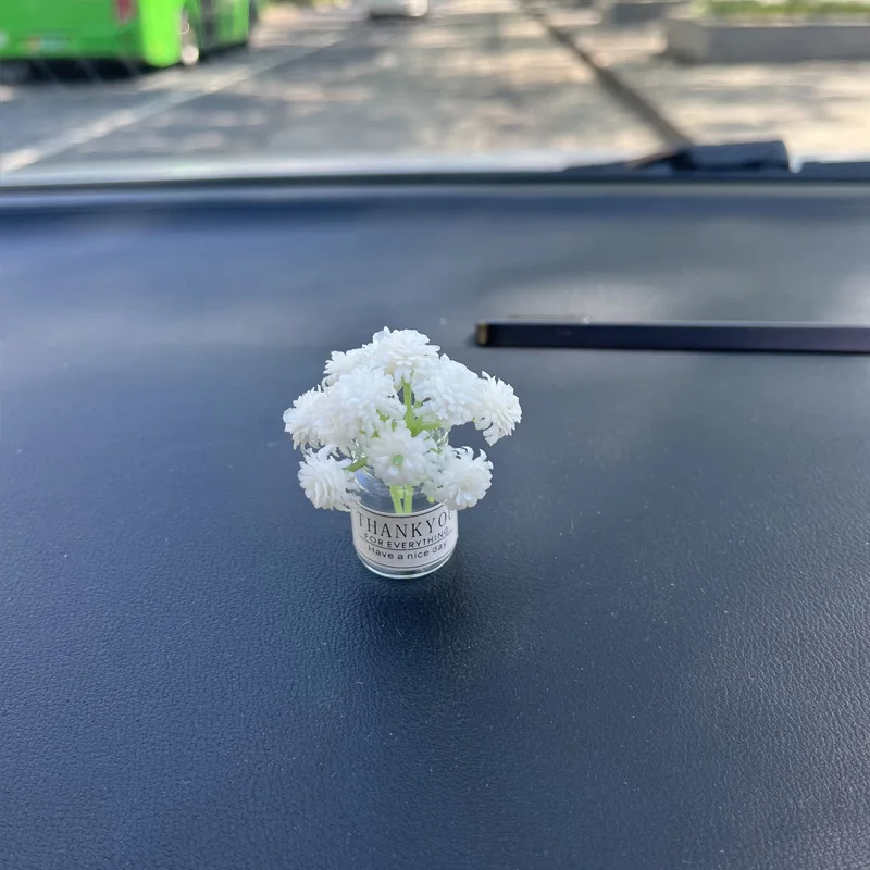 Auto montiert Simulation Blume Ornament Heilung Gypsophila Innenzubehör romantische hübsche Vase Mini frische Konsole neues Muster – Detail 5