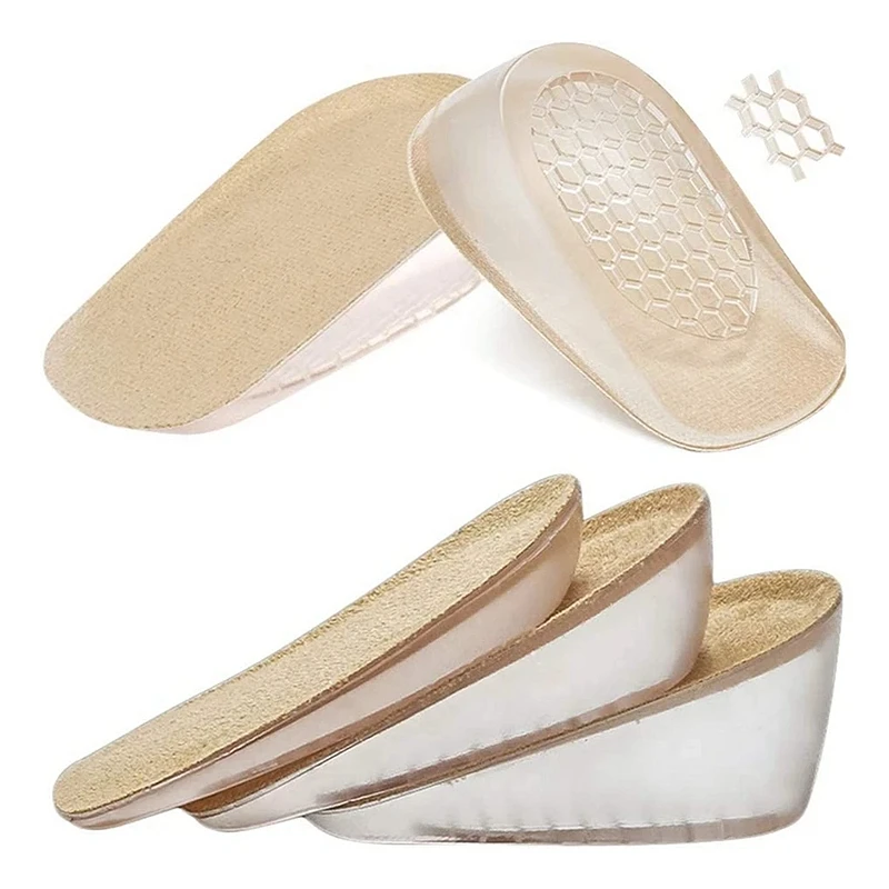 

1Pair Height Increasing Shoe Insoles Silicone Gel Insole for Feet Plantar Fasciitis Relief Shoe Pads Shock Absorbing Shoe Sole