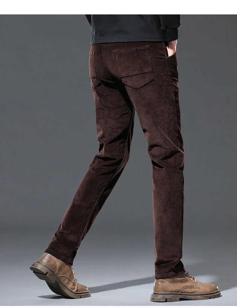 Winter 4 Farben männer Warme Casual Hosen Klassische Mode Fleece Verdickt Cord Business Casual Hosen Männliche Marke Kleidung – Detail 21