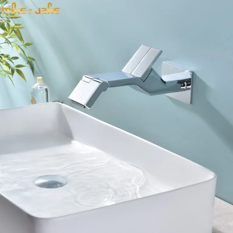 Natural Waterfall Water Faucet Washbasin Sink Mixer Wash Basin Faucet Bathroom Faucet In Wall Installation
