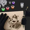 JC 100pcs Disposable Tattoo Ink Cups Plastic Pigment Clear Holder Container Caps Tattoo Permanent Makeup Microblading Supply 5