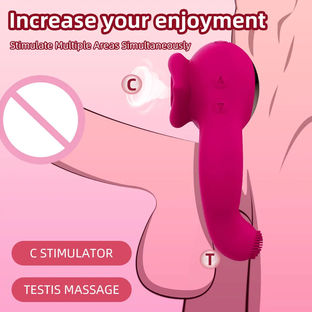Sucking Tongue Licking Clit Stimulator Delayed Ejaculation CockRing Clitoral Stimulator Scrotum Massager clitoris vibrator clit sucking vibrator female sex toys vibrator sex toy Erotic SexToy Couple
