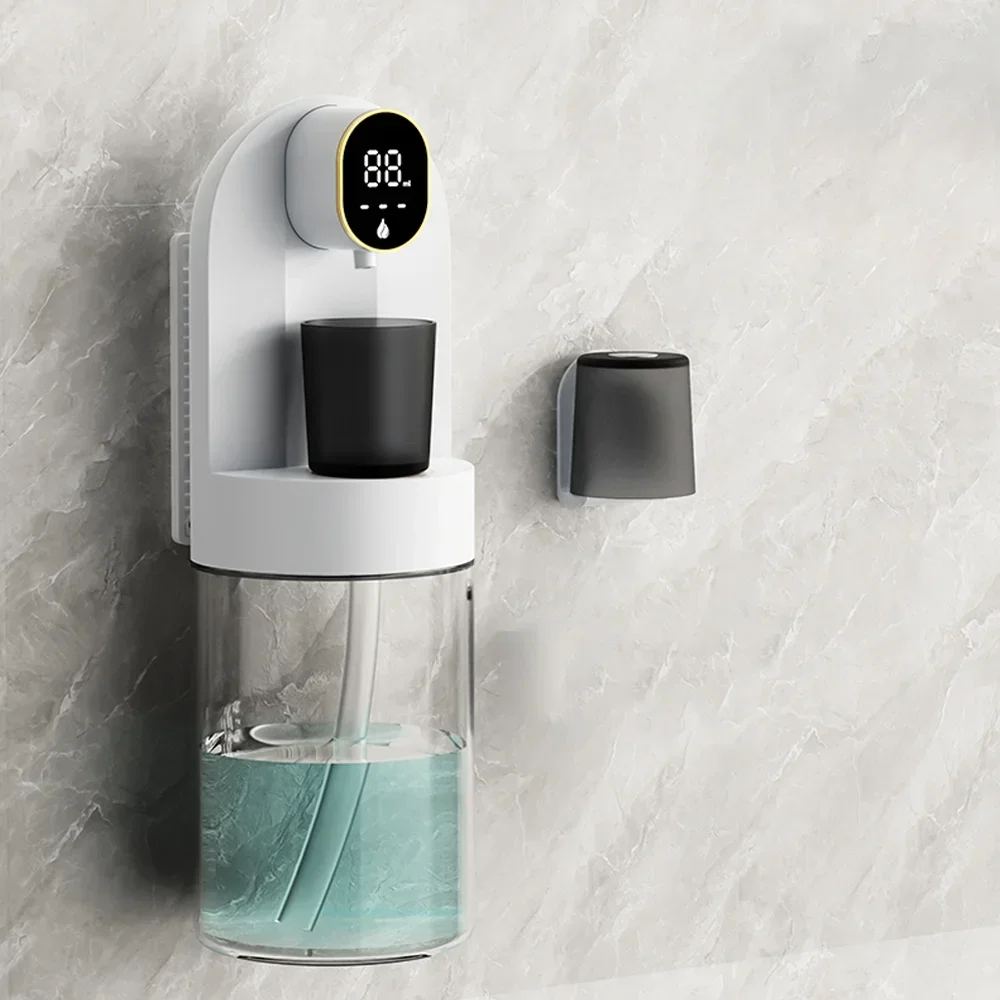 Smart 600ml Mouthwash Dispenser with Magnetic Induction,Wall Mounted, 4 Gear Liquid Control, Auto Cleaning