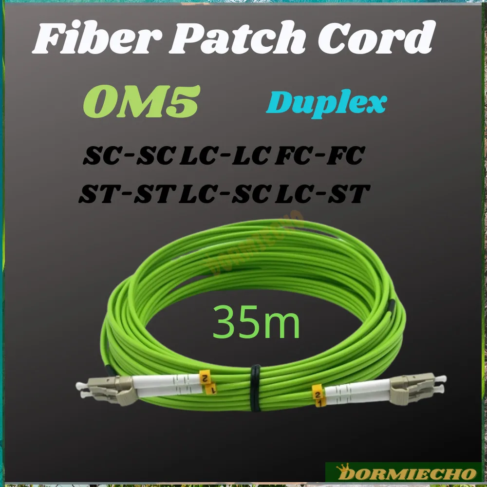 

High Warranty OM5 Duplex Patch Cords 35M SC-SC LC-LC FC-FC ST-ST LC-SC LC-ST Connector Fiber Optic Cable 35mtr Jumper FTTH