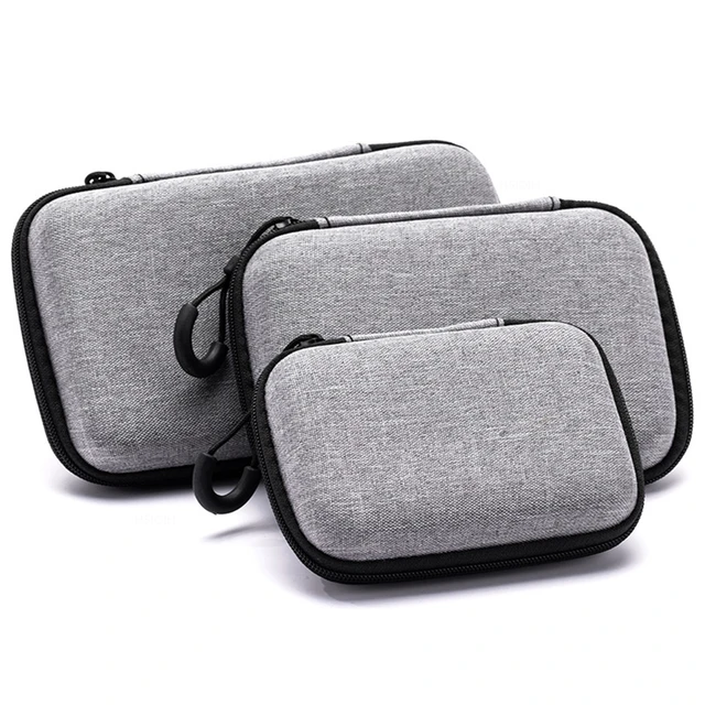 Portable Data Cable Organizer Bag Small EVA Oval Earphone Storage Bags Hard Shell Waterproof Cases Charger U Disk Zipper Pouch 2