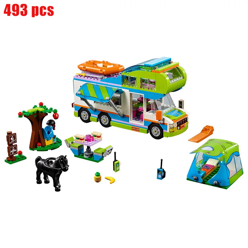 Mia's Camper Van New Creative Series 10858 Building Blocks Columns Classic Model Children Toys Children Gift