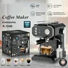 Semi-automatic High-pressure Steam Foaming Milk Household Coffee Machine Electric Stainless Steel 1.5L Black 220V English 5kg 2