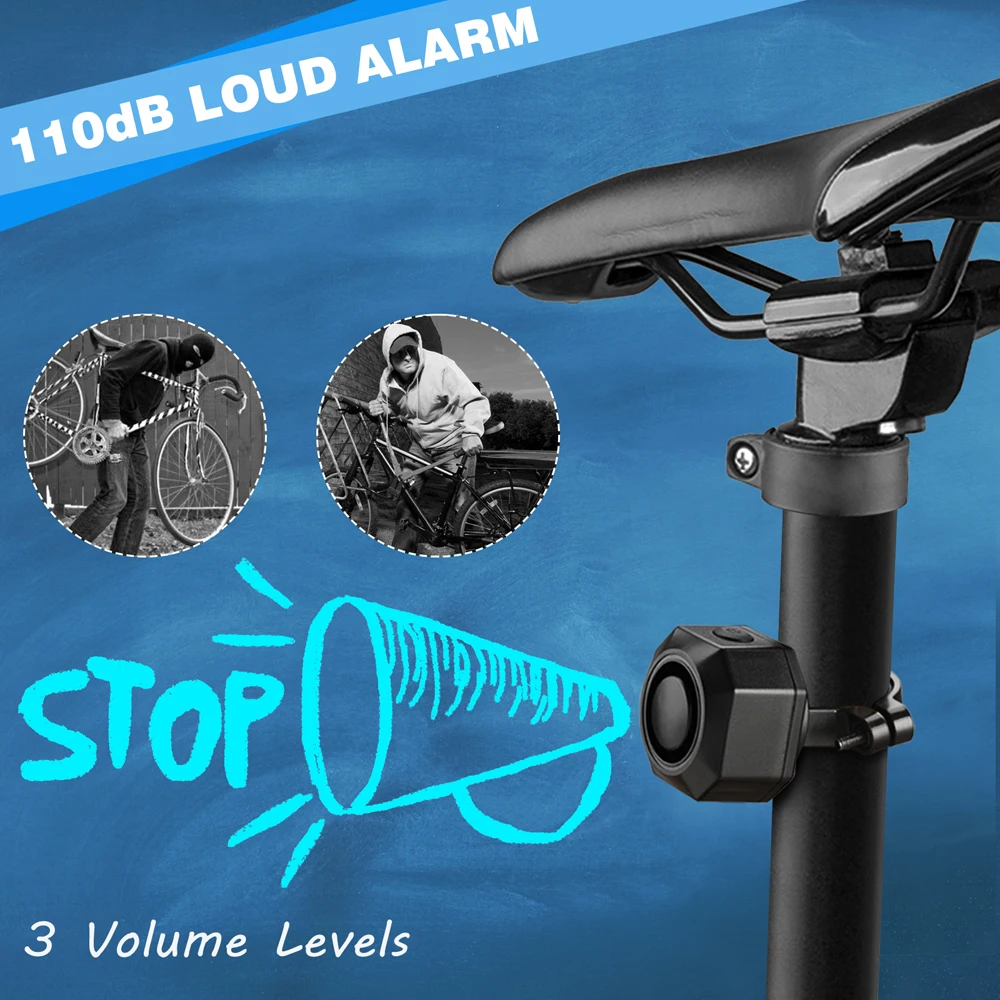 Wsdcam USB Rechargeable Bike Alarm Anti Theft Security Alarms for Wireless Alarm Remote Control Motorcycle Bicycle Warning Bell motorcycle alarm bicycle alarm security alarm wireless alarm