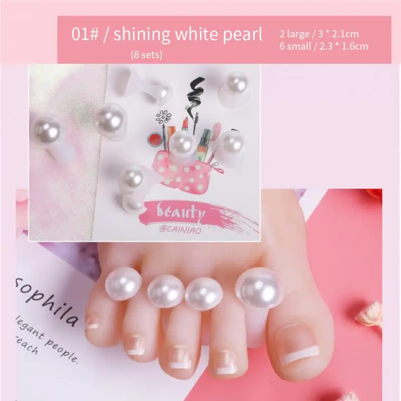 8 Pcs Soft Silicone Toe Separator Foot Finger Divider Form Manicure Pedicure Care Nail Art Tool Flower Holder Accessory nail art tools toe separators toe spreader finger toe separator