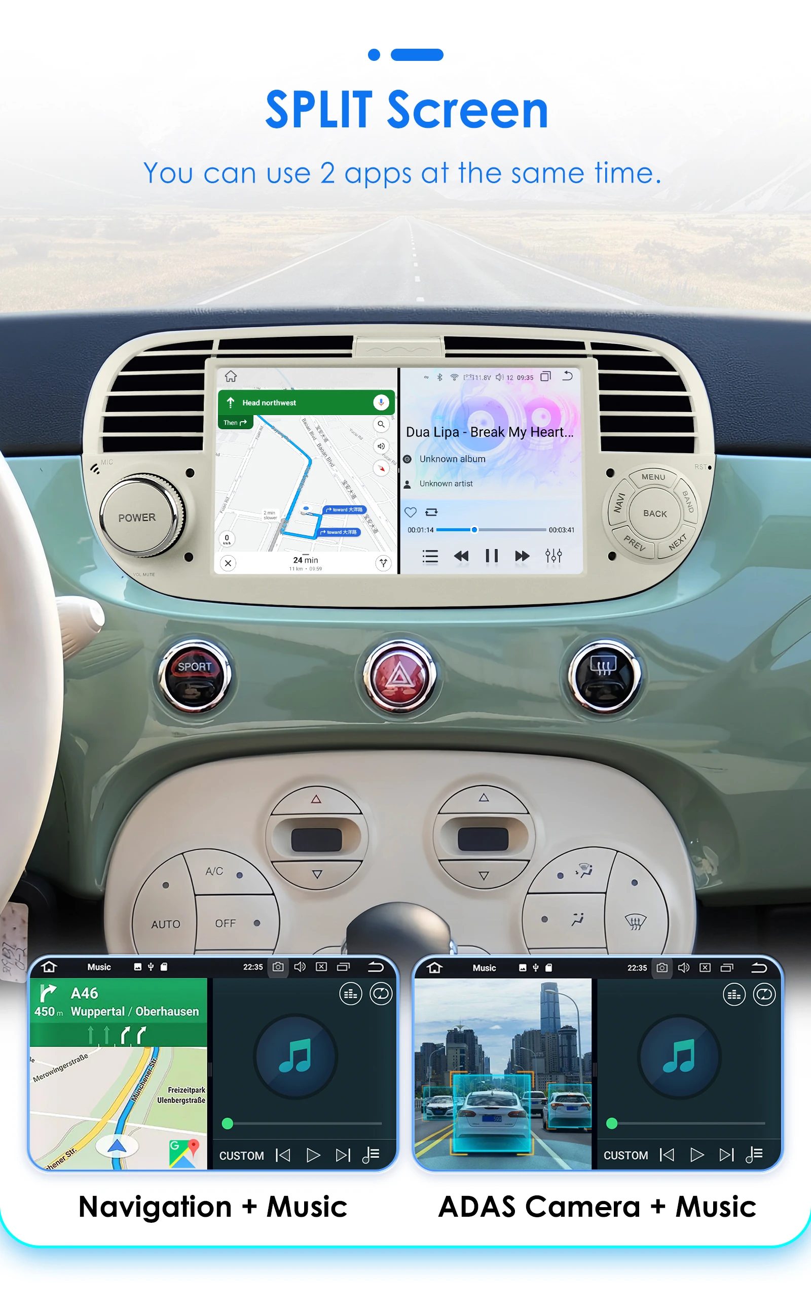 1Din Android 12 AI Stimme Carplay Android Auto Radio Für FIAT 500 Auto Multimedia GPS 4G autoradio RDS 4G-LET SWC KEINE DVD – Detail 34