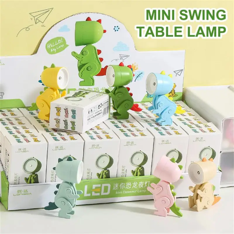 LED 야간 조명 미니 접이식 책상 램프, 귀여운 애완 동물 조명, 개 사슴 공룡 꽃, 휴대용 야간 조명, 학생 거실 장식