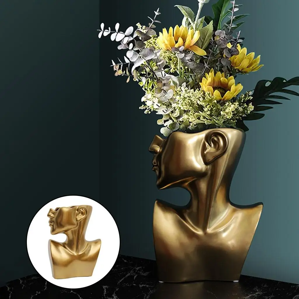 Abstract Human Head Vase Flower Vase Bonsai Pot Living Room decor Ornaments