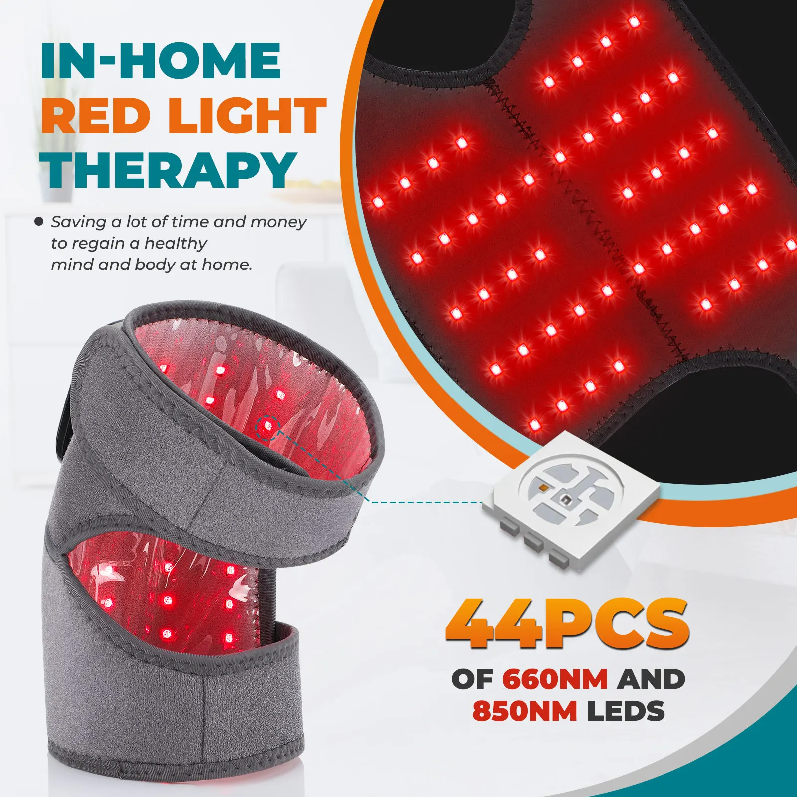LED Red Light Heating Knee Massager Vibration Joint Massage Pain Relief Muscle Recovery Electric Shoulder Massager Extend Strap
