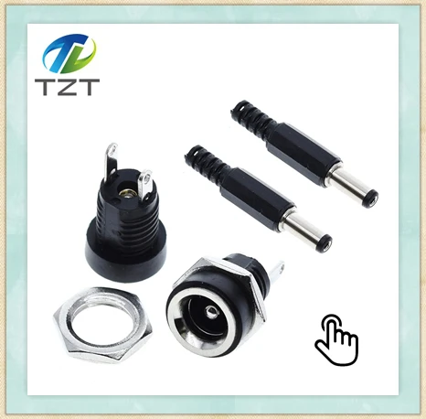 1/5PCS DC099 5,5mm x 2,1mm DC Power Jack Buchse Weibliche Panel Mount Stecker Metall DC-099 Offene Loch 11MM 5,5*2,1 5,5*2,5 – Detail 6