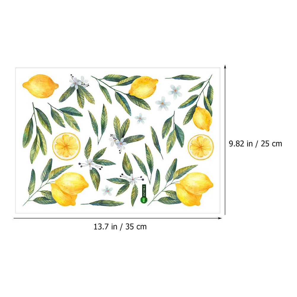 Wall Stickers 2 Sheets Mural Wall Decor Decals Walls Room Sticker Cabinet Kid Home Lemon Bedroom Fruit Minimalist Stickers For Children's Room
