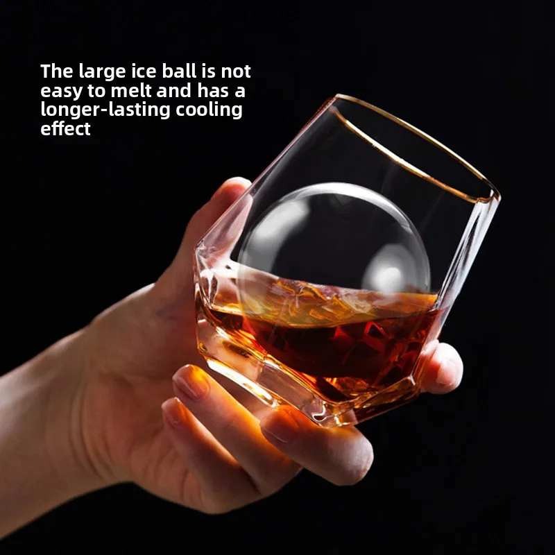 Large Round Ice Cube Maker for Whiskey and Cold Drinks