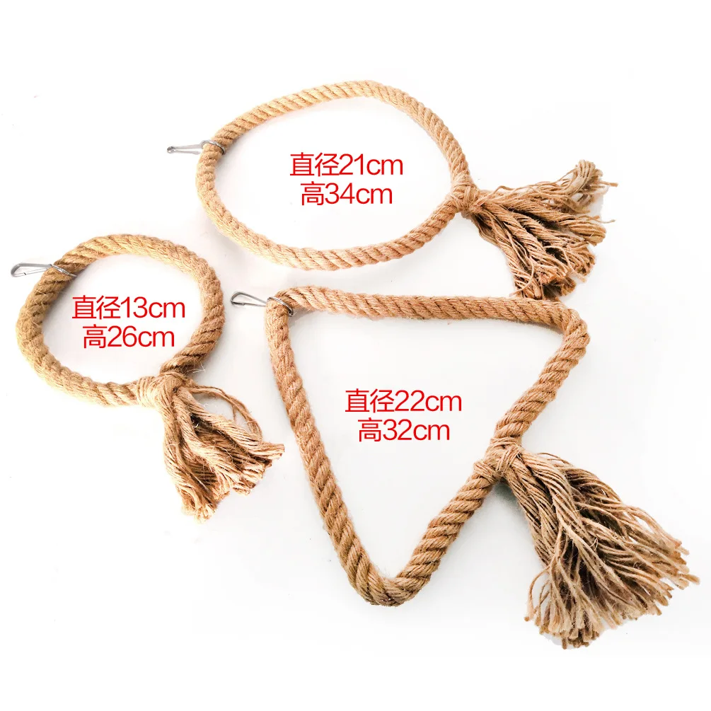 Pet Products Bird Supplies Parrot Chew Toys Triangular Cotton Rope Climbing Gnaw Swing Toys Cage Suspension Loop