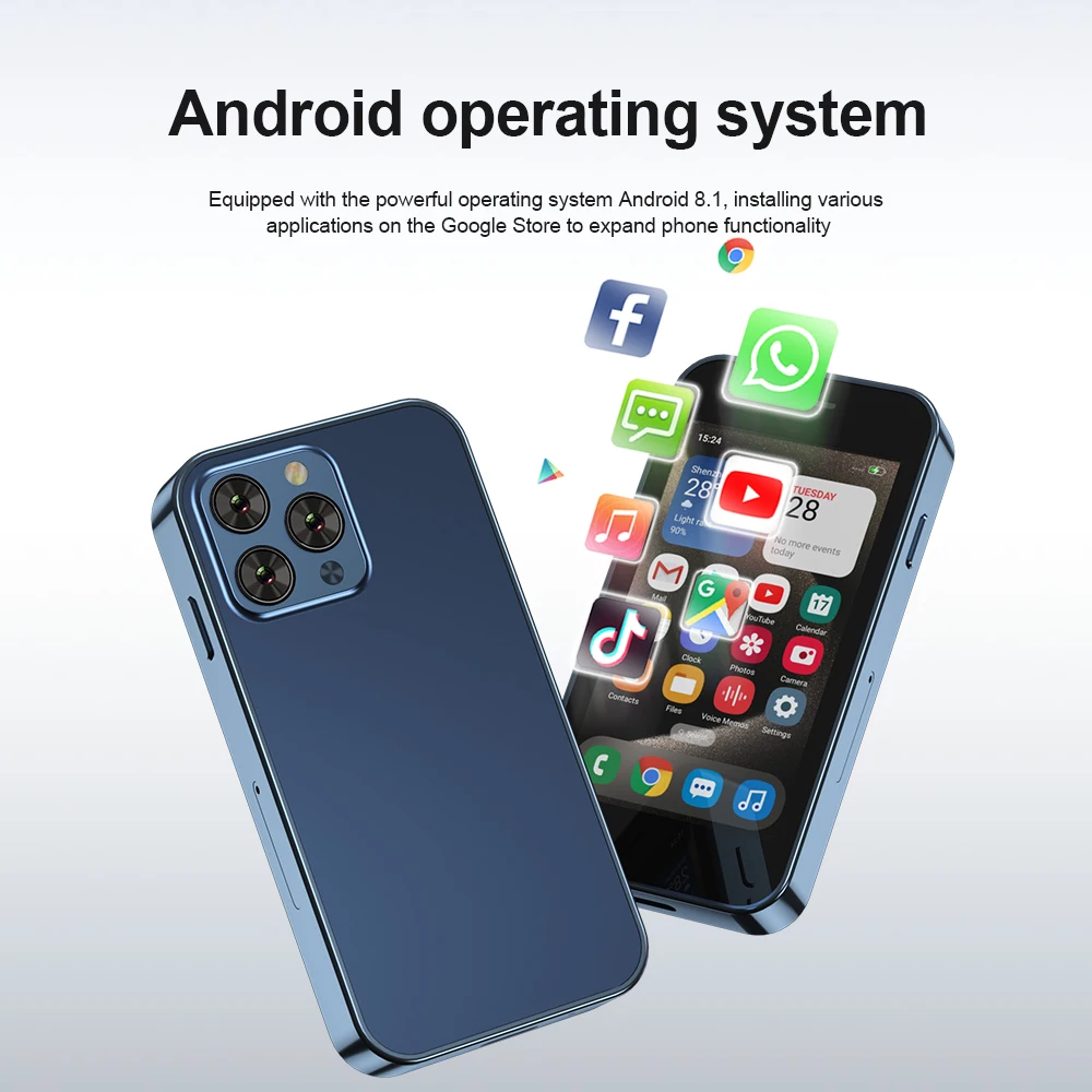 XUESEVEN KING1000 Mini Phone Smartphone 8.1 Android 3.0'' Display Dual SIM Standby 3G Wifi GPS Play Store 2GB 16GB Mobile Phones 3