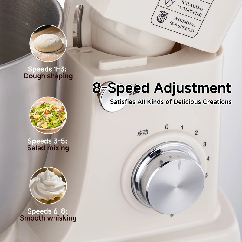 SUNATUR Electric Stand Mixer Professional Kitchen Mixer Egg Beater Cream Whisk Dough Mixer Home Commercial Use 4