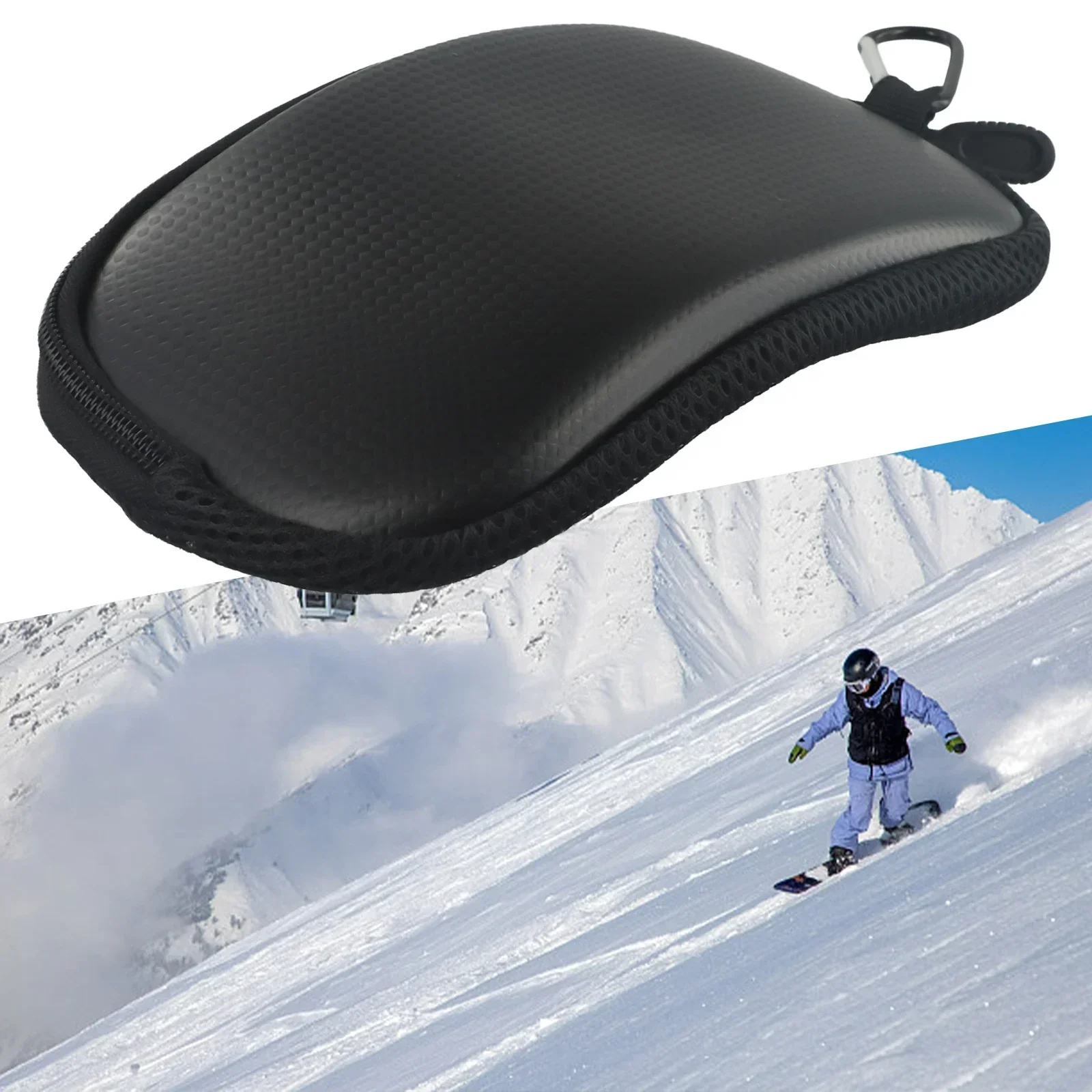 PU Skiing Glasses Case Eyewear Protector Case Ski Snowboard Eyewear Hard Case Bag Portable Glasses Storage Box holder 22x12.5cm 2