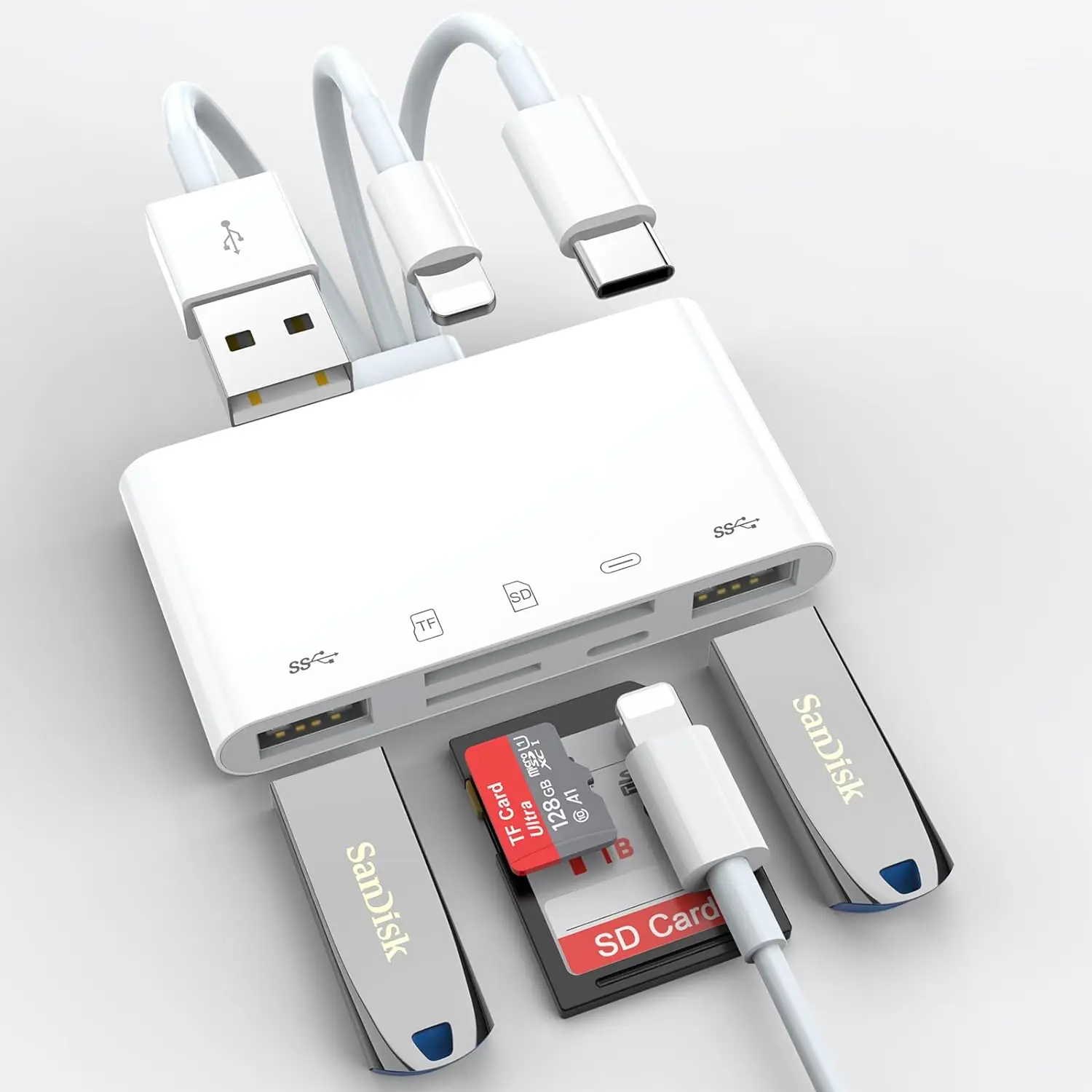 5-в-1 Type C + USB + устройство для чтения SD-карт