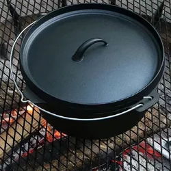 Cast iron outdoor camping cooker casserole oven with frying pan cover Dutch oven camping cooker