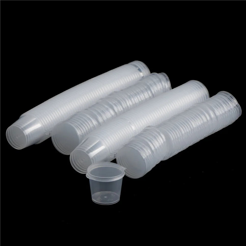 Plastic Cups 100Pcs Small Plastic Disposable Sauce Cups Food Storage Clear Package Box&Lid