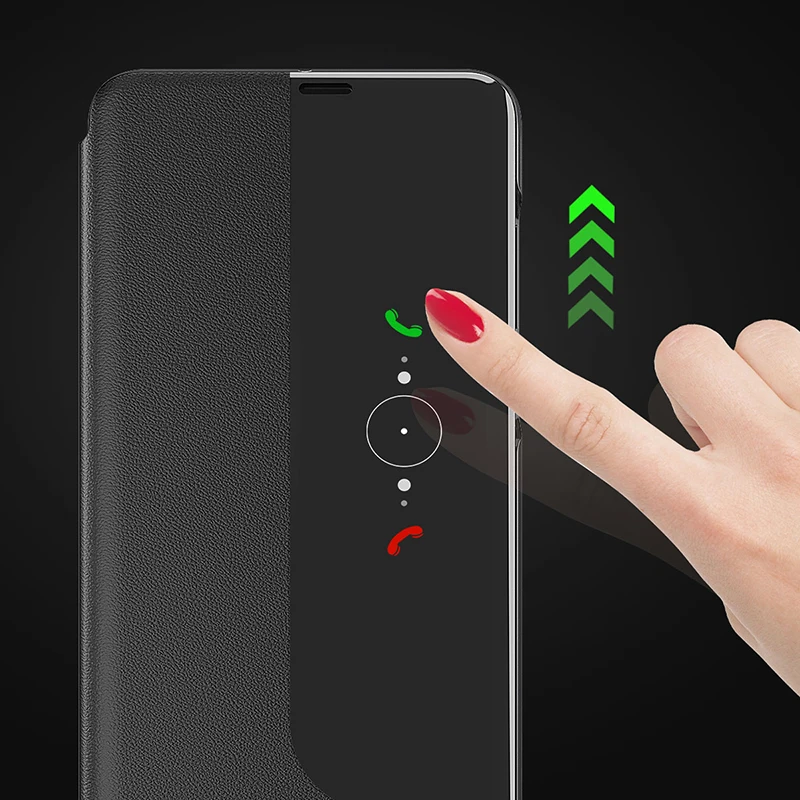 Smart View Window Flip Leather Phone Case for Huawei P40 P30 P20 Mate 20 Pro kickstand magnetic business cover for huawei p40pro leather wallet case leather case phone case leather phone case