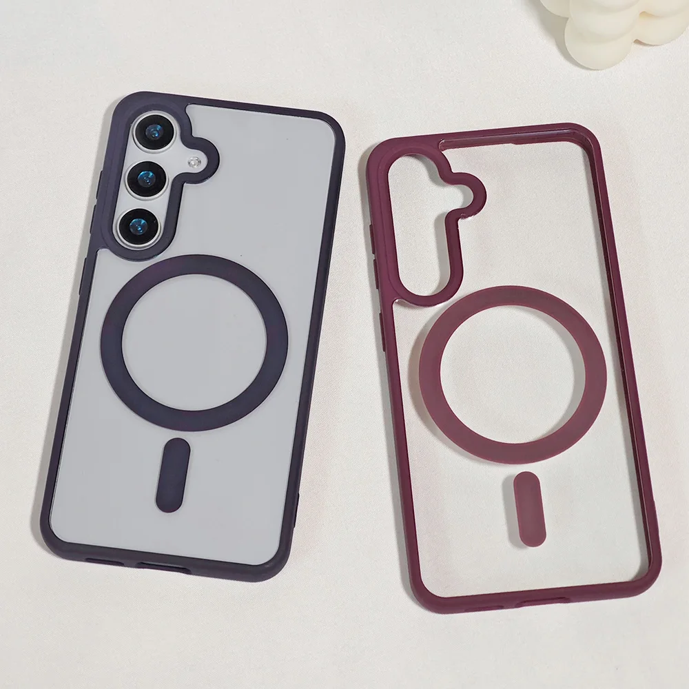 Frosted Magnetic Phone Case for Samsung Galaxy S26 Ultra S25 Edge S24 S23 FE S22 Plus for Magsafe A57 A37 A17 A07 A56 A36 Cover