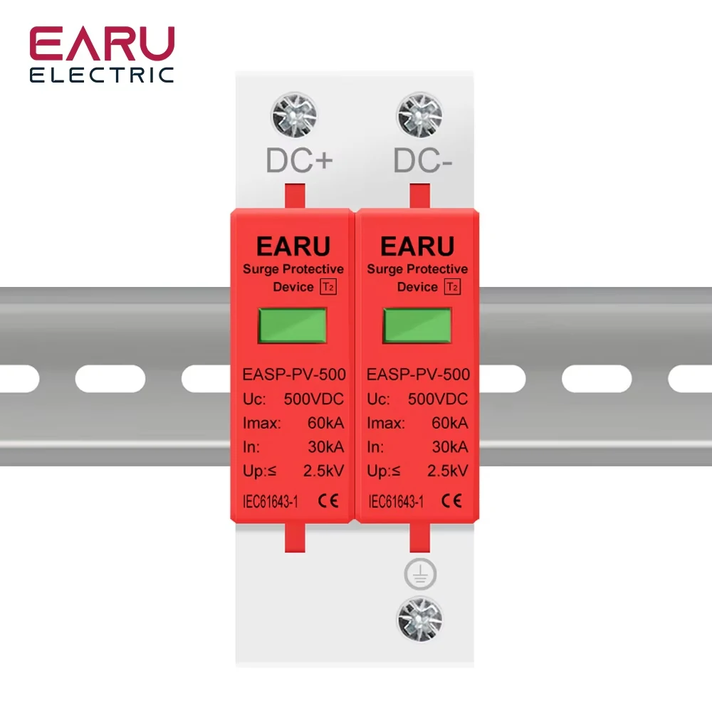 SPD 2P 3P DC 500V 800V 1000V 20KA~40KA 30KA~60KA House Lightning Surge Protector