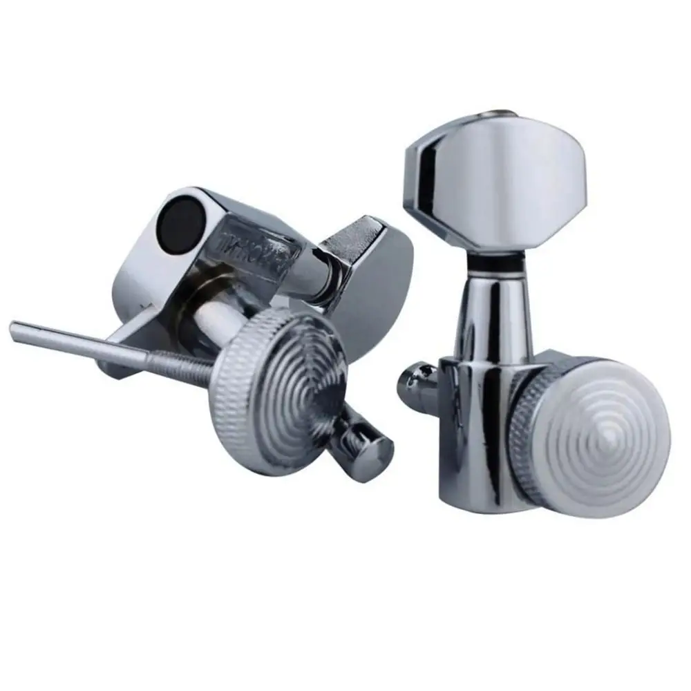 6PCS/Set Chrome Guitar Locking Tuners Lock String Silver/Gold/Black Guitar Tuning Pegs Electric Guitar Machine Heads Tuners