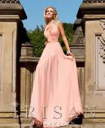 free shipping 2018 custom size/color New Bead Pink Chiffon Jewel sexy crystal beaded Prom Designer party gown bridesmaid dresses