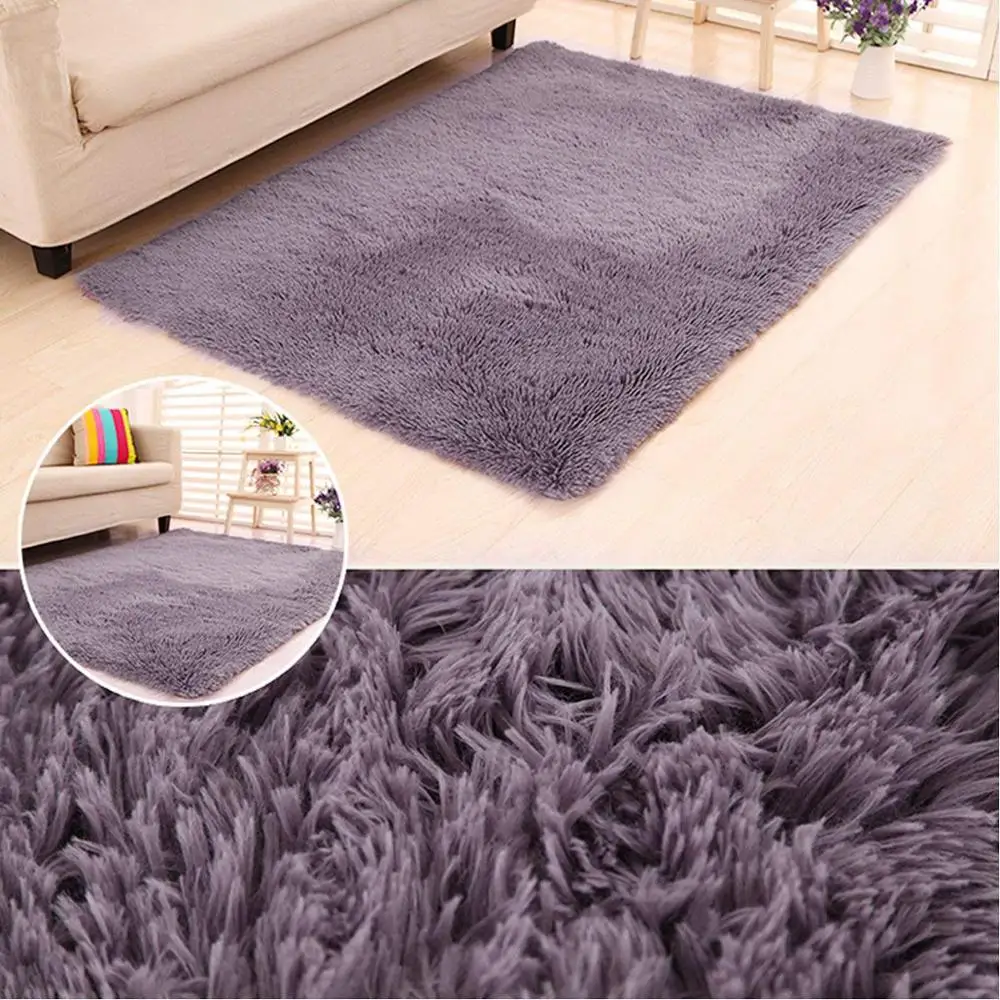 RULDGEE Warm Alfombra Plush Shaggy Carpet Floor Rugs For Kids Living Room Fluffy Home Faux Fur Area Rug Mats Silky Rugs