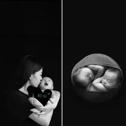 Luxury Newborn Photography Prop Blanket - Premium Backdrop Fabric - Wrap and background (Black)