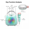 Bluetooth Music Player Kids Singing Toy Children's Karaoke Machine Girls Toy Children's Party Bluetooth Speaker Support TF Card 2