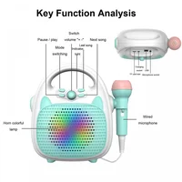 Bluetooth Music Player Kids Singing Toy Children's Karaoke Machine Girls Toy Children's Party Bluetooth Speaker Support TF Card 2