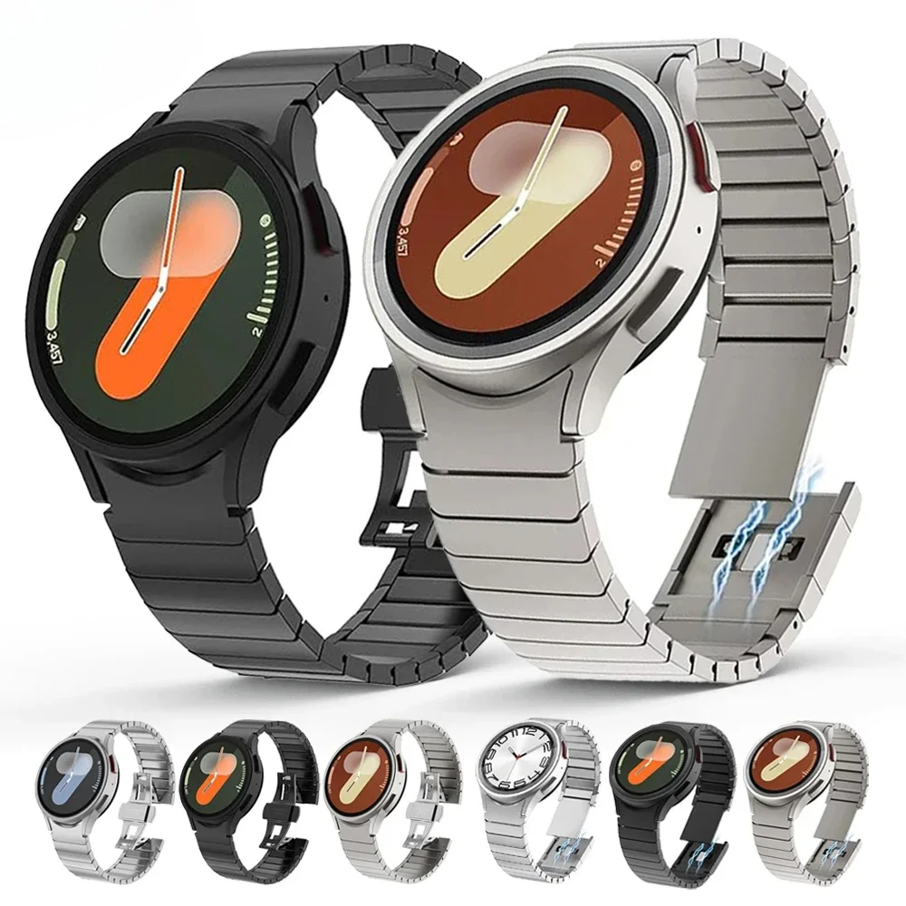 Seamless Stainless Steel Magnetic Link Bracelet Strap